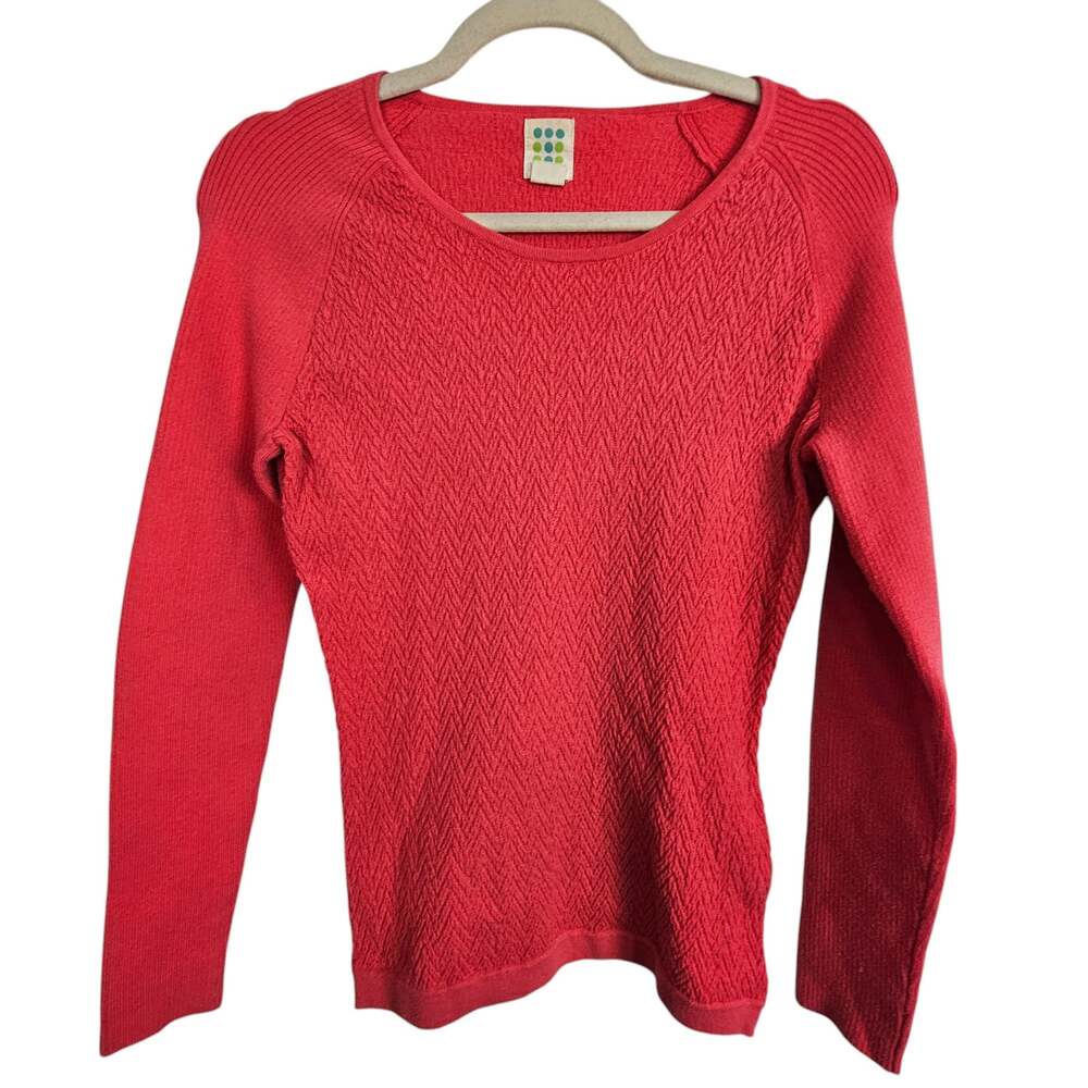 Title Nine Womens Pullover Knit Sweater M Sporty Active Stretch Athletic Golf